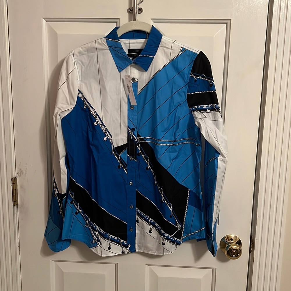 J.Crew NWT Nautical Button Down, Size 6